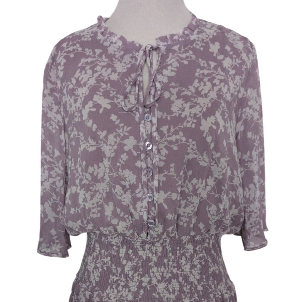 Rokoko Floral Maxi Dress Womens Size Large Purple Lined Cottagecore NEW - Picture 2 of 11